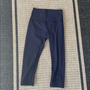 Navy Blue Crop Align Lululemon Leggings.